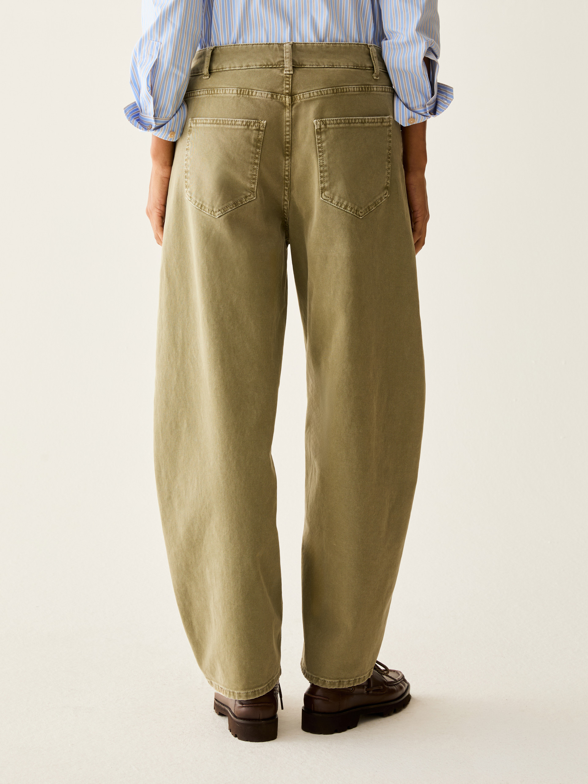 Bull denim barrel-leg trousers - SAGE - Pennyblack - 3