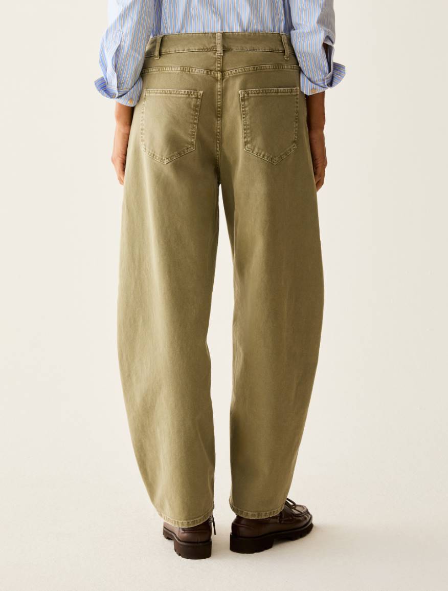 Bull denim barrel-leg trousers - SAGE - Pennyblack - 3