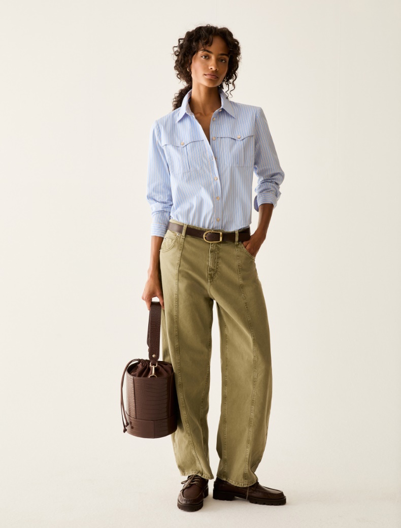 Bull denim barrel-leg trousers - Pennyblack - 5