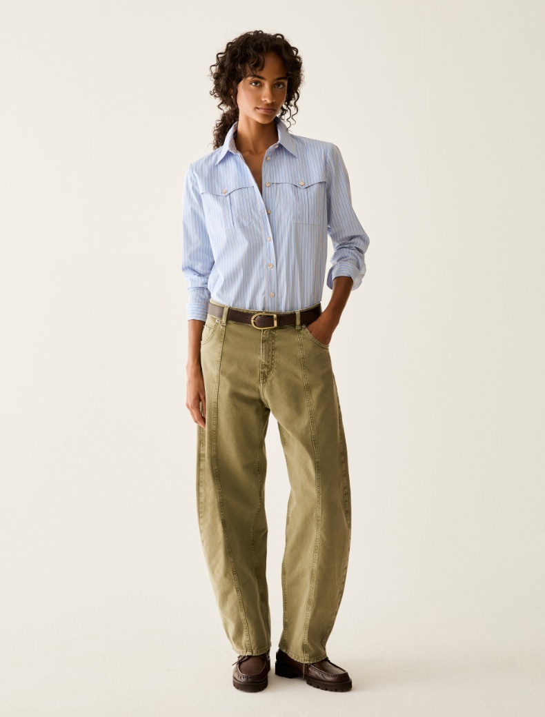 Bull denim barrel-leg trousers - Pennyblack - 6