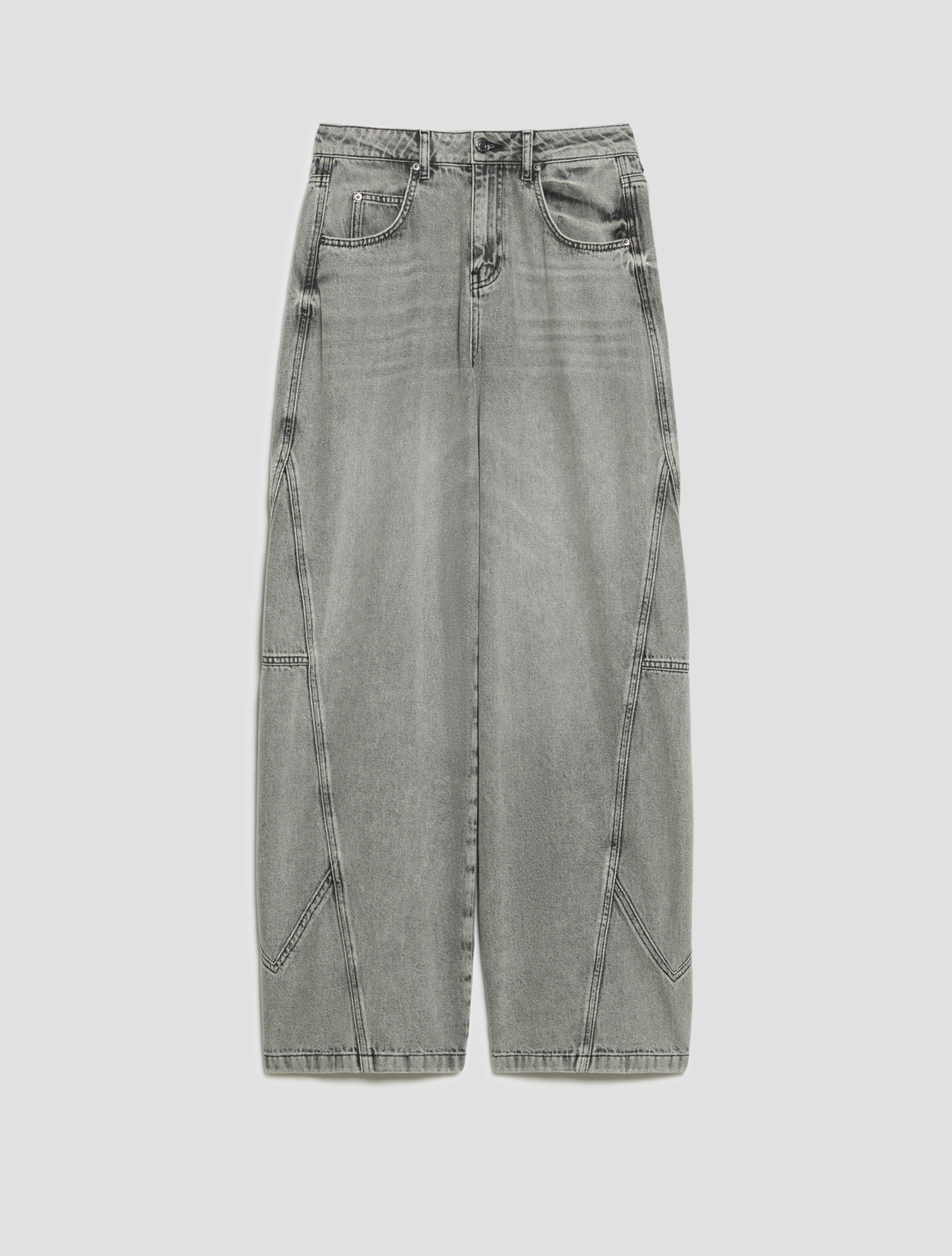 Bleached barrel-leg jeans - LIGHT GREY - Pennyblack - 2
