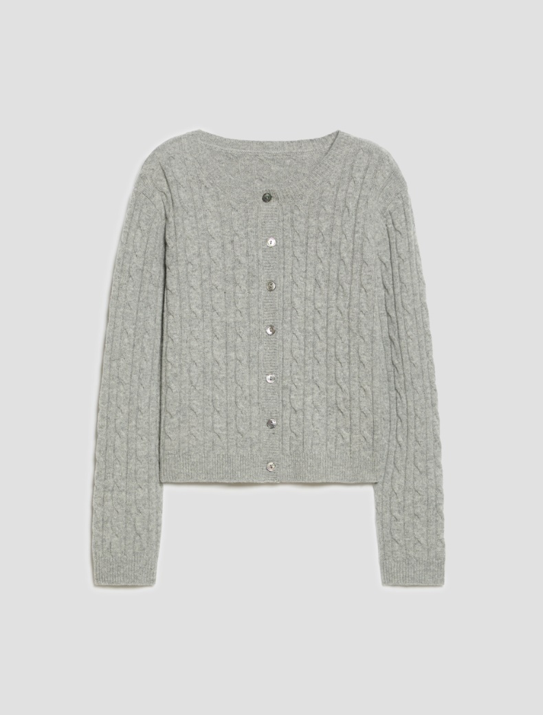 Slim cable-knit wool cardigan - Pennyblack - 2