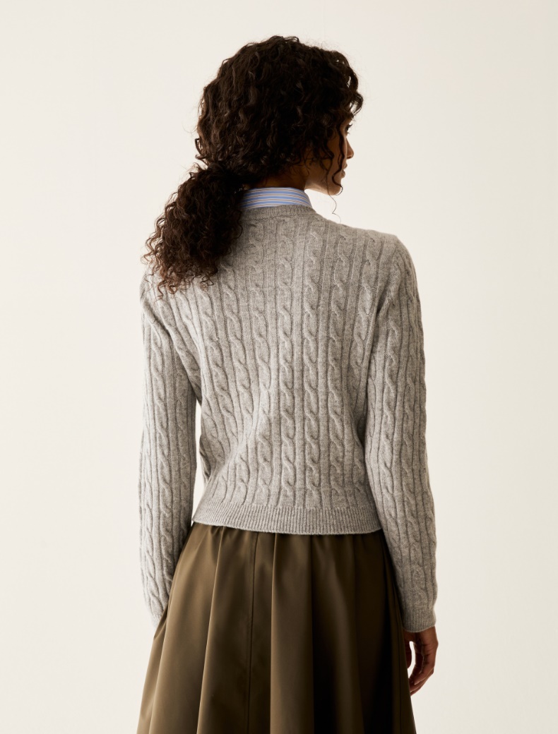 Slim cable-knit wool cardigan - Pennyblack - 3