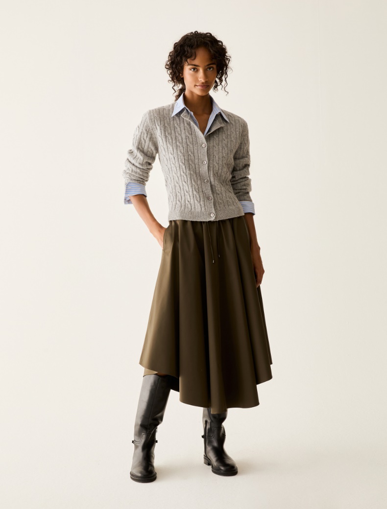 Slim cable-knit wool cardigan - Pennyblack - 5