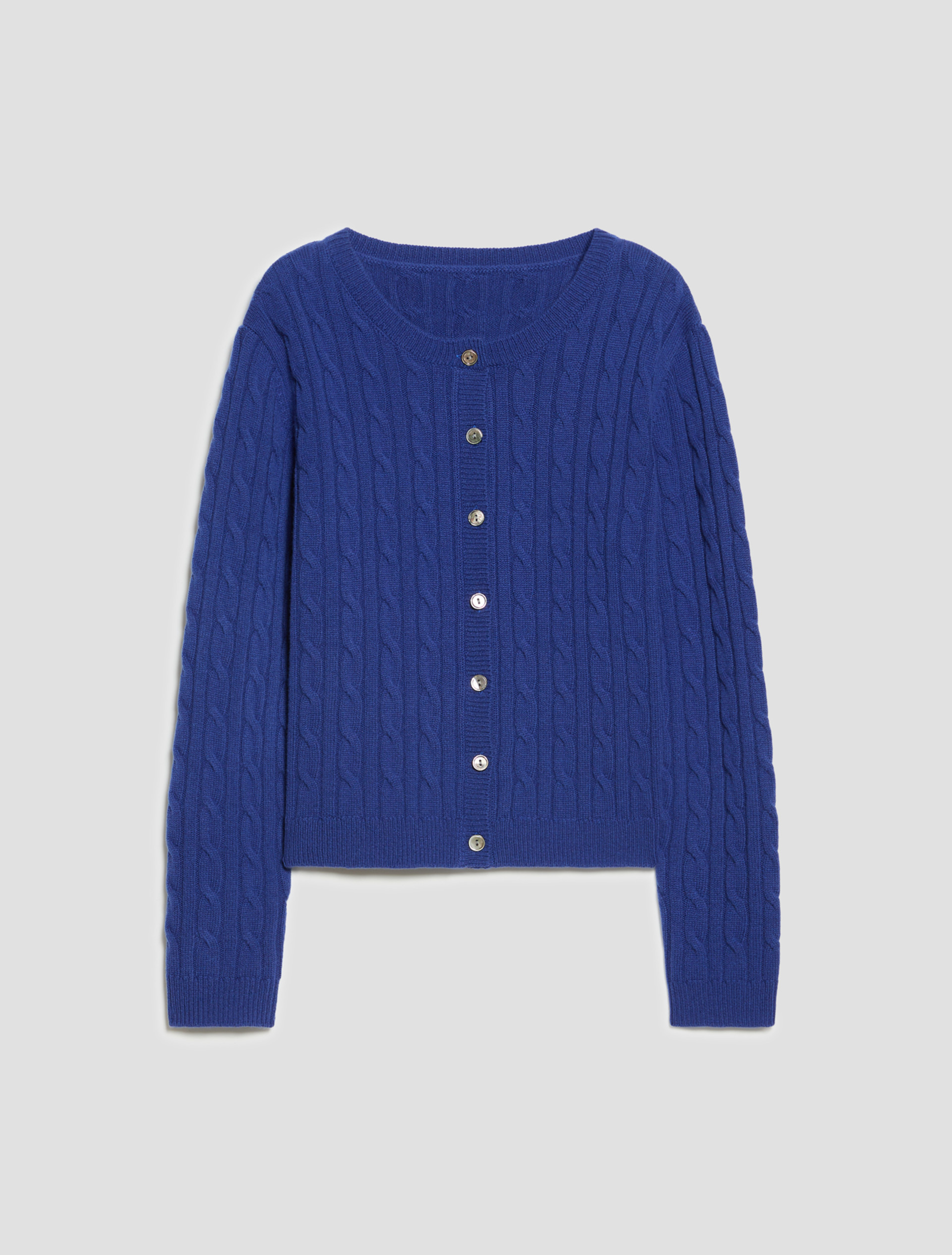 Slim cable-knit wool cardigan - ROYAL BLUE - Pennyblack - 2