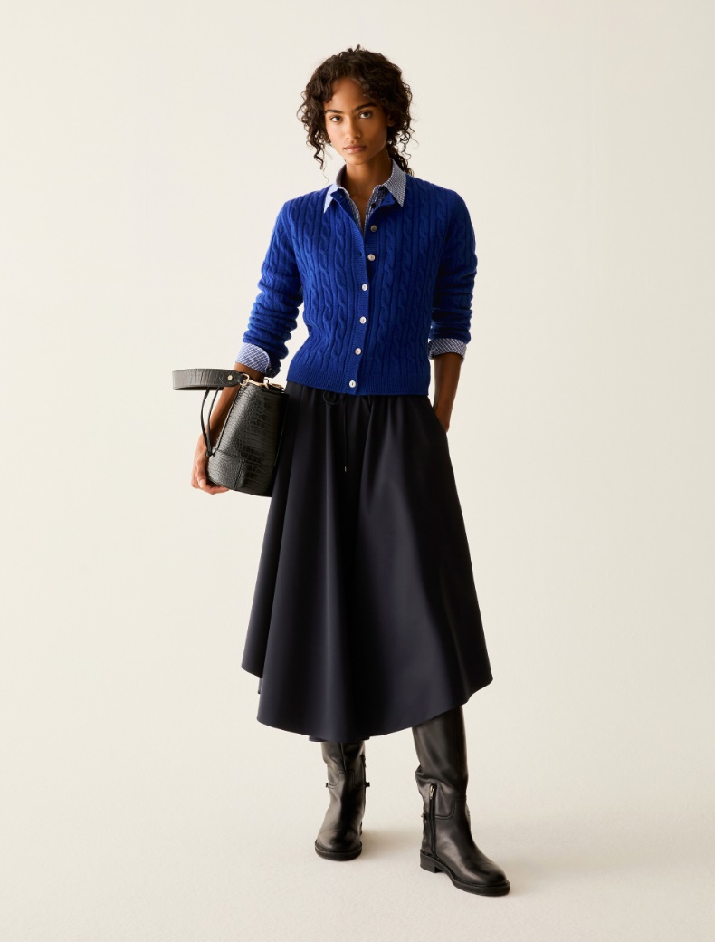 Slim cable-knit wool cardigan - Pennyblack - 5