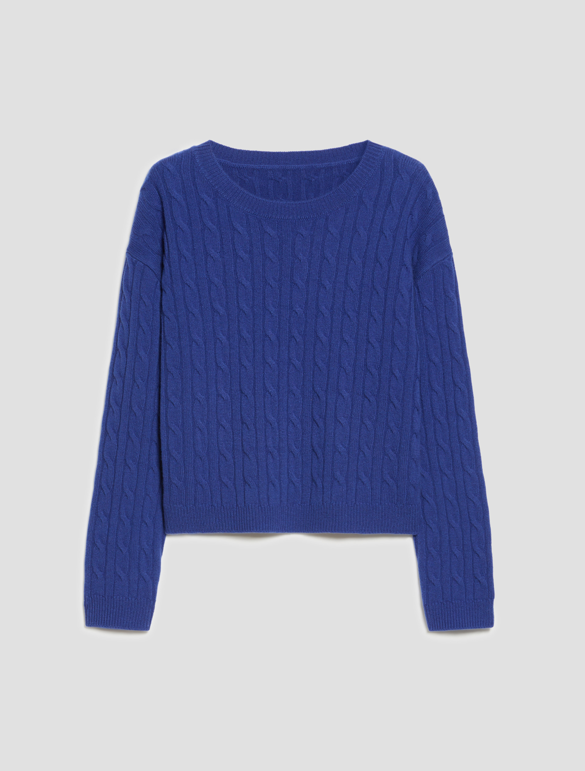 Boxy-cut cable-knit wool jumper - ROYAL BLUE - Pennyblack - 2