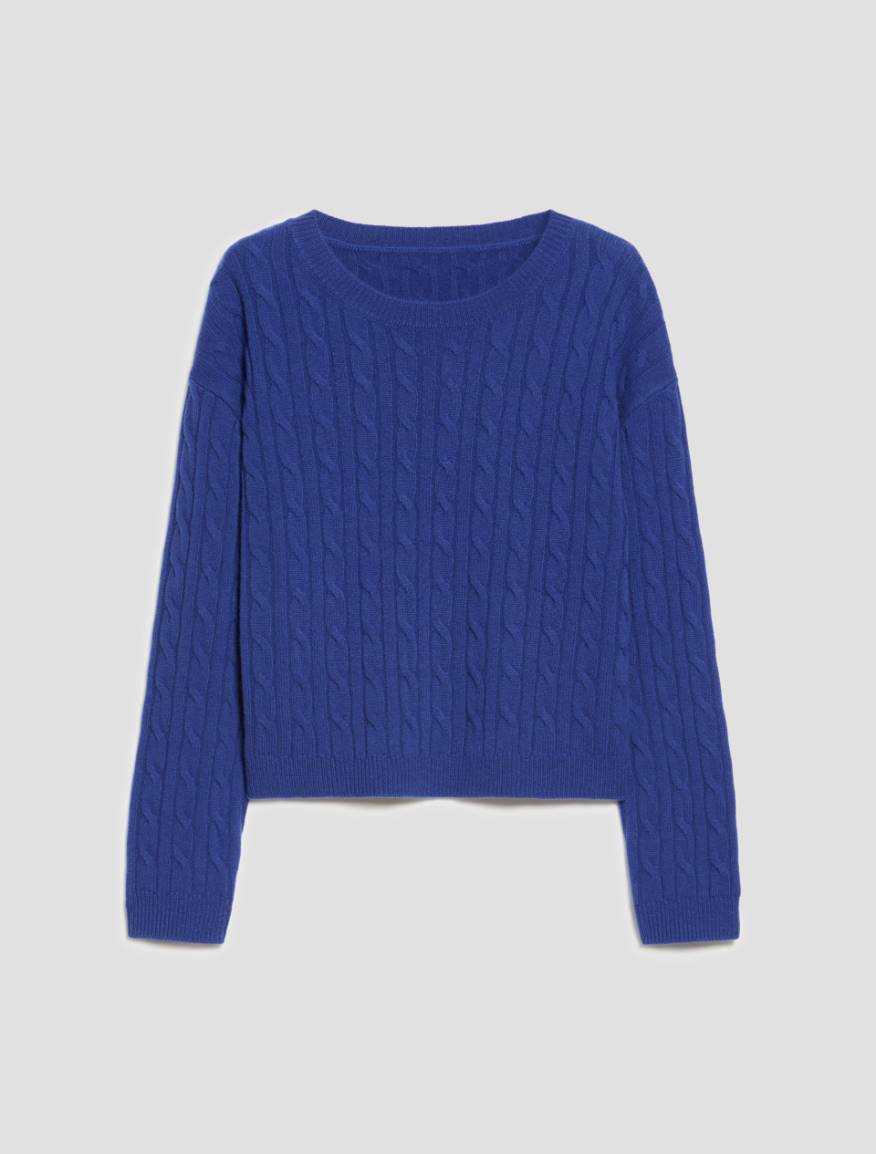 Boxy-cut cable-knit wool jumper - ROYAL BLUE - Pennyblack - 2