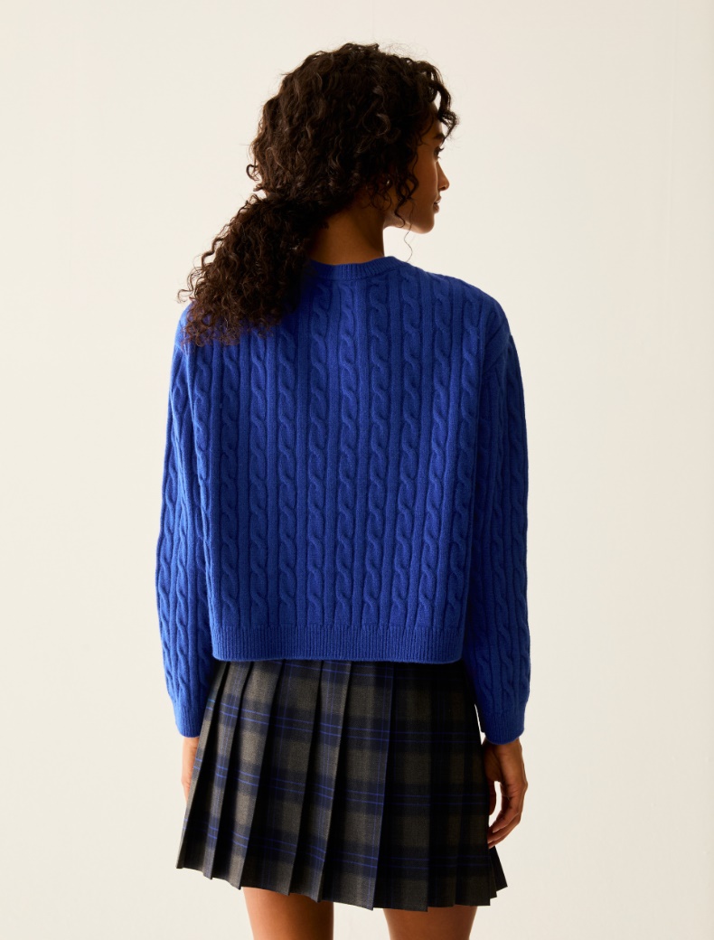 Boxy-cut cable-knit wool jumper - Pennyblack - 3