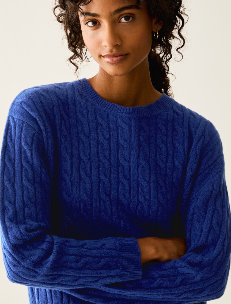 Boxy-cut cable-knit wool jumper - Pennyblack - 4