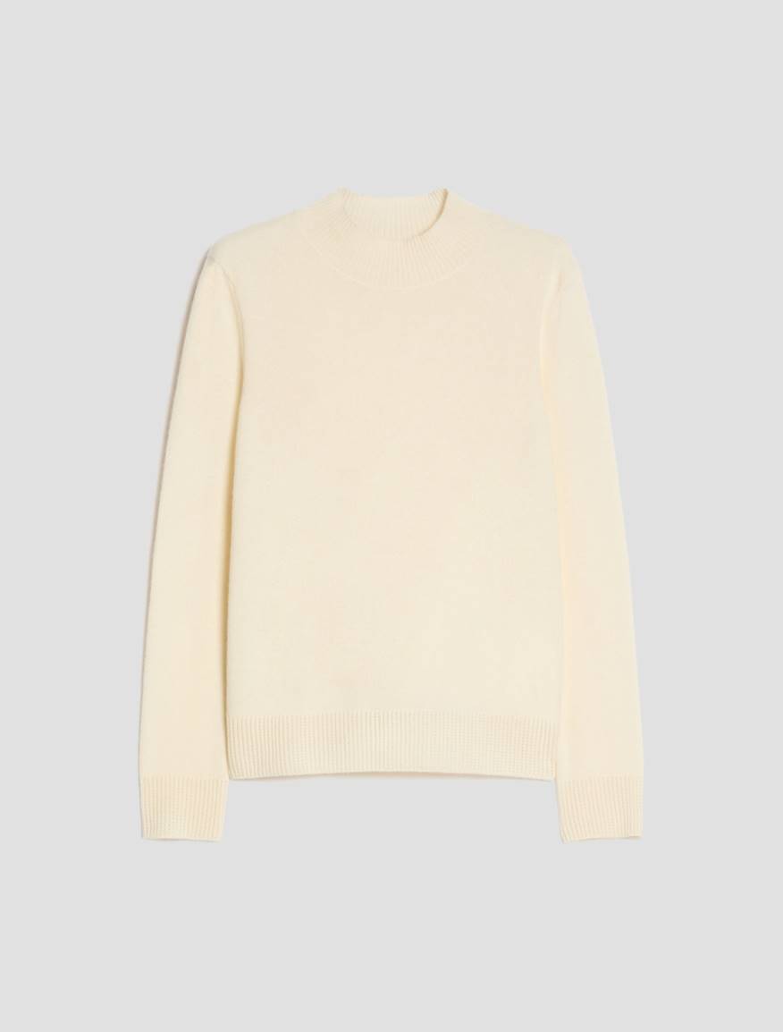 Pure cashmere mock polo neck jumper - OPTICAL WHITE - Pennyblack - 2