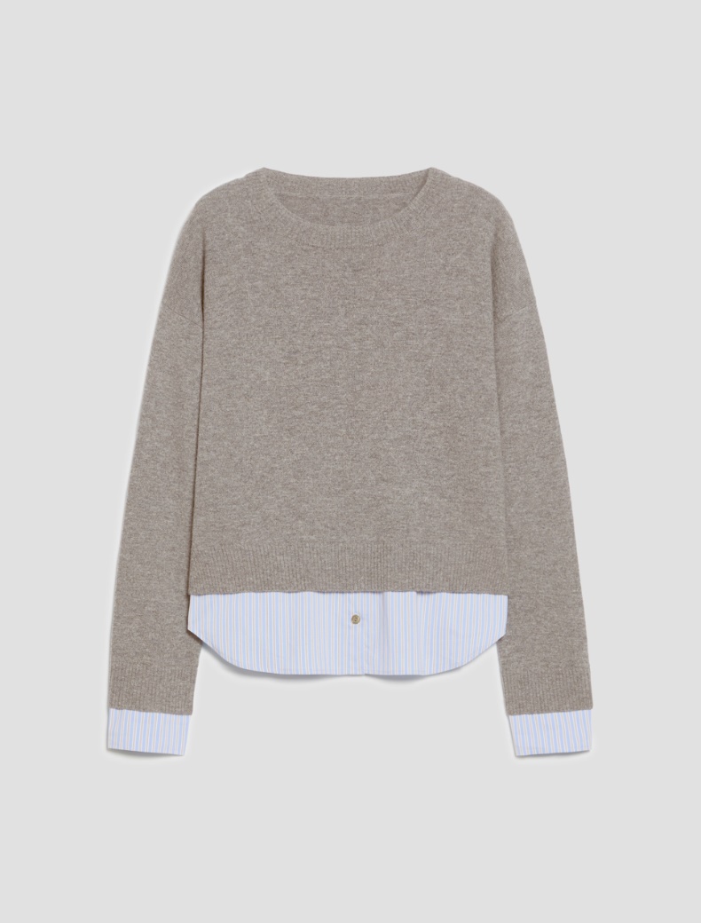 Merino wool and poplin jumper - Pennyblack - 2