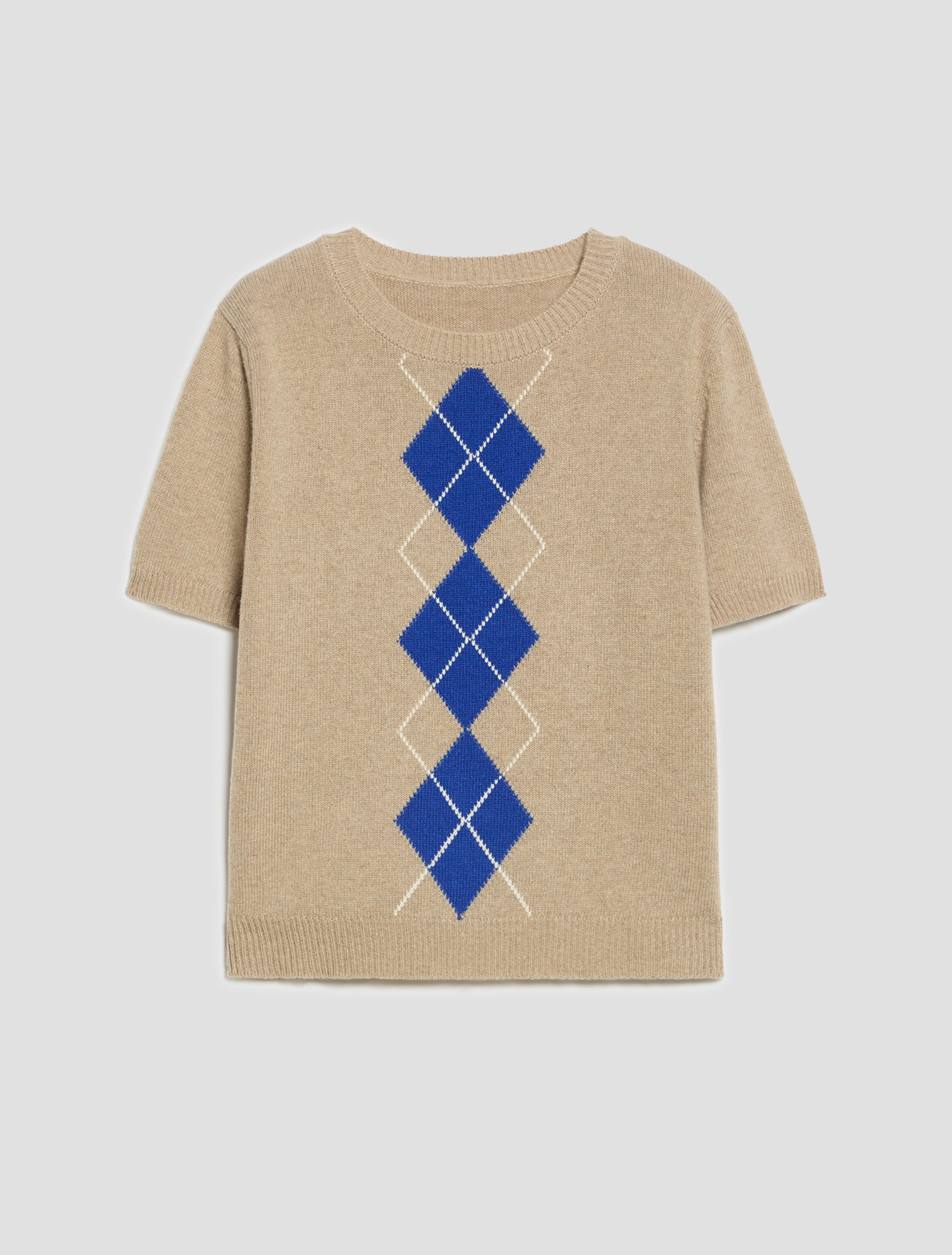 Argyle knit T-shirt - BEIGE - Pennyblack - 2