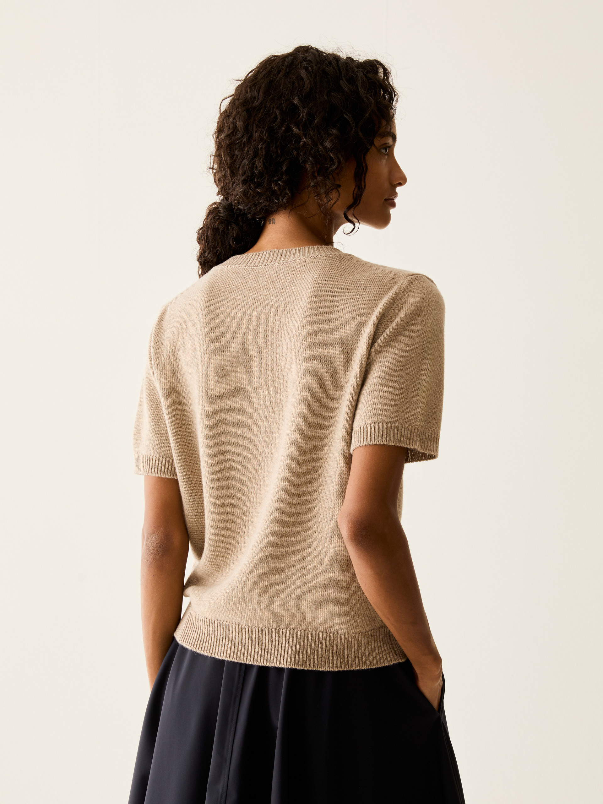 Argyle knit T-shirt - BEIGE - Pennyblack - 3