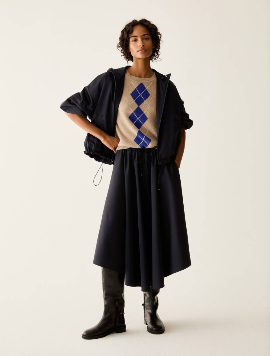 Argyle knit T-shirt - BEIGE - Pennyblack - 5