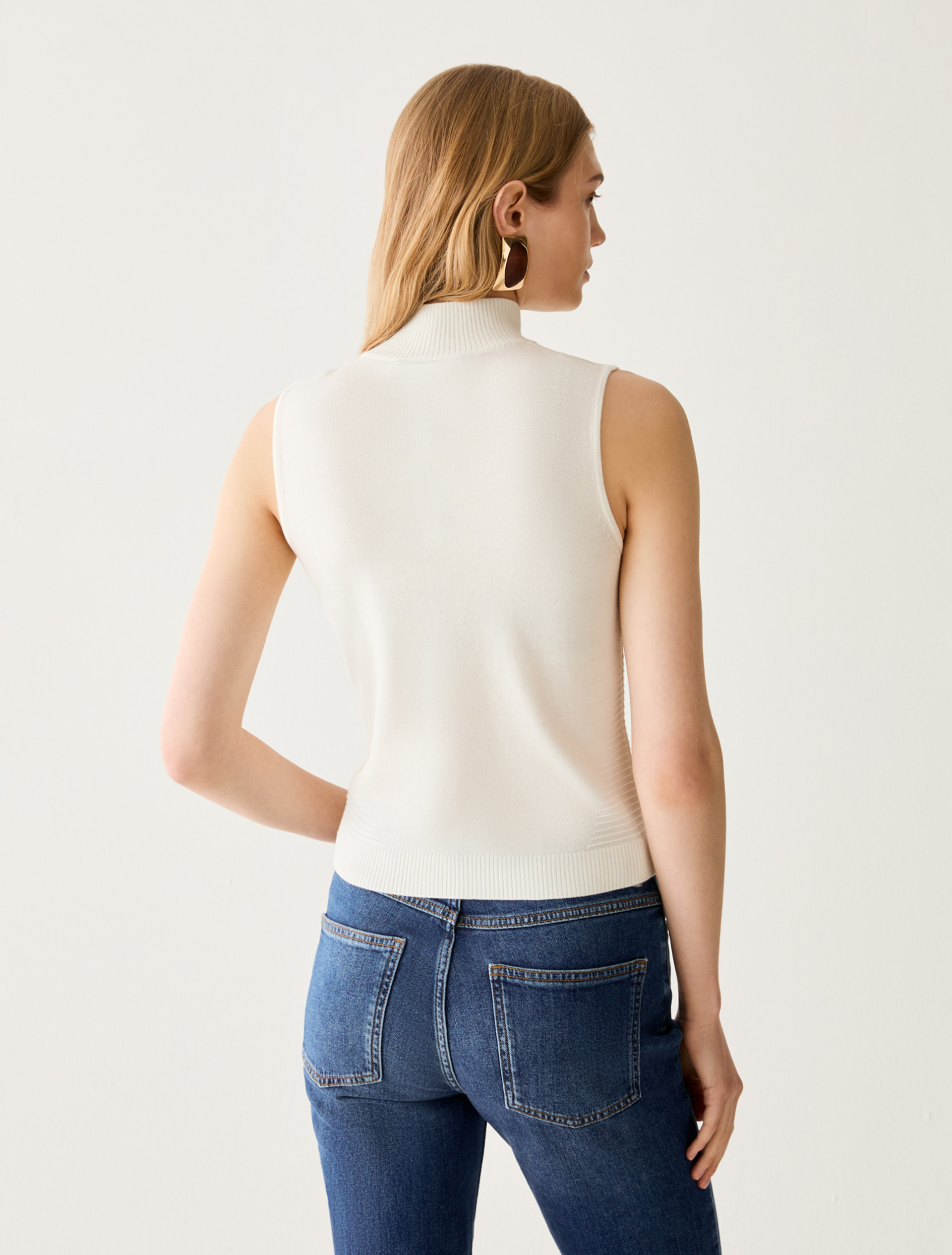 Fine pure wool top - OPTICAL WHITE - Pennyblack - 3
