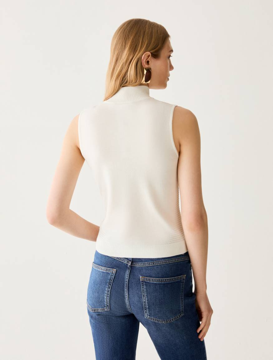 Fine pure wool top - OPTICAL WHITE - Pennyblack - 3