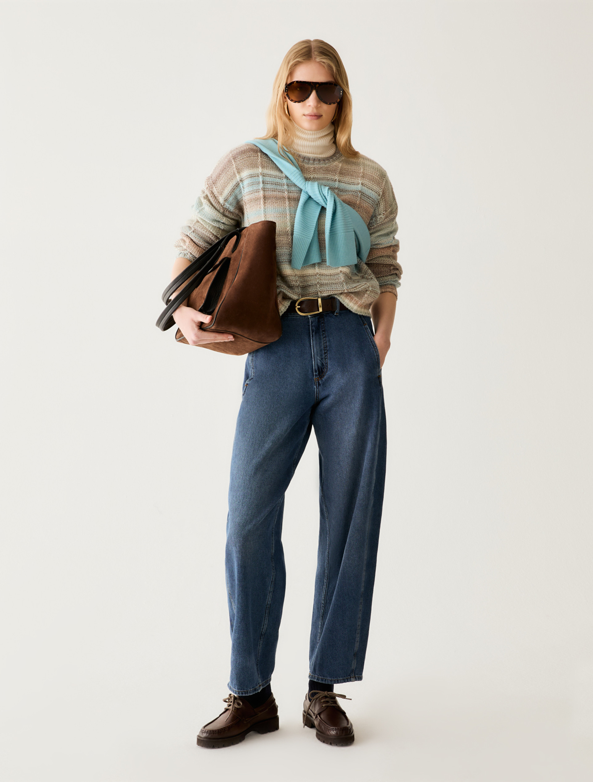 Pure wool V neck jumper - AQUAMARINE - Pennyblack - 5