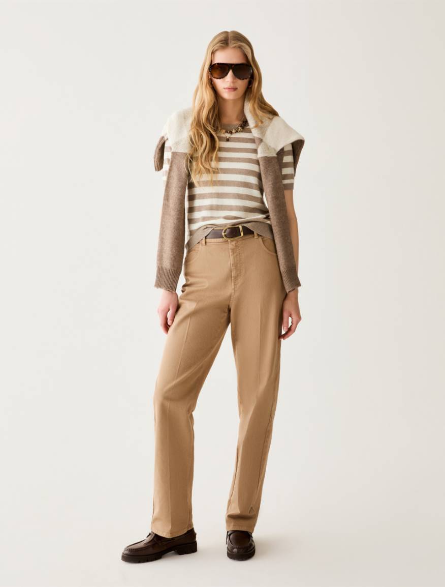 Cotton, silk and cashmere T-shirt - BEIGE - Pennyblack - 5