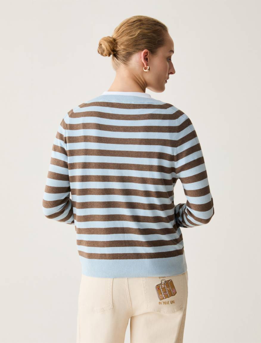 Cotton, silk and cashmere jumper - AQUAMARINE - Pennyblack - 3