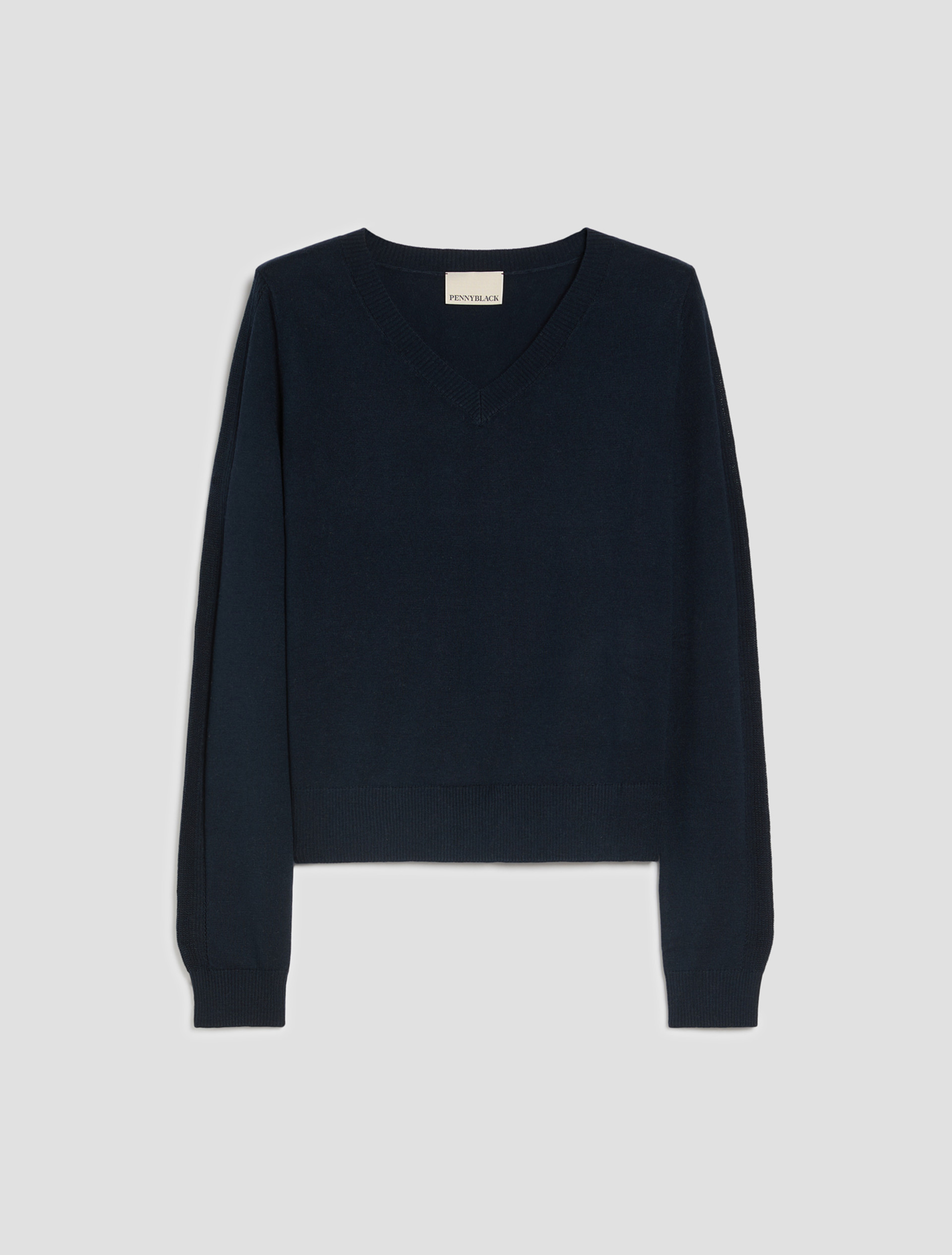 Cotton, silk and cashmere jumper - NAVY - Pennyblack - 2