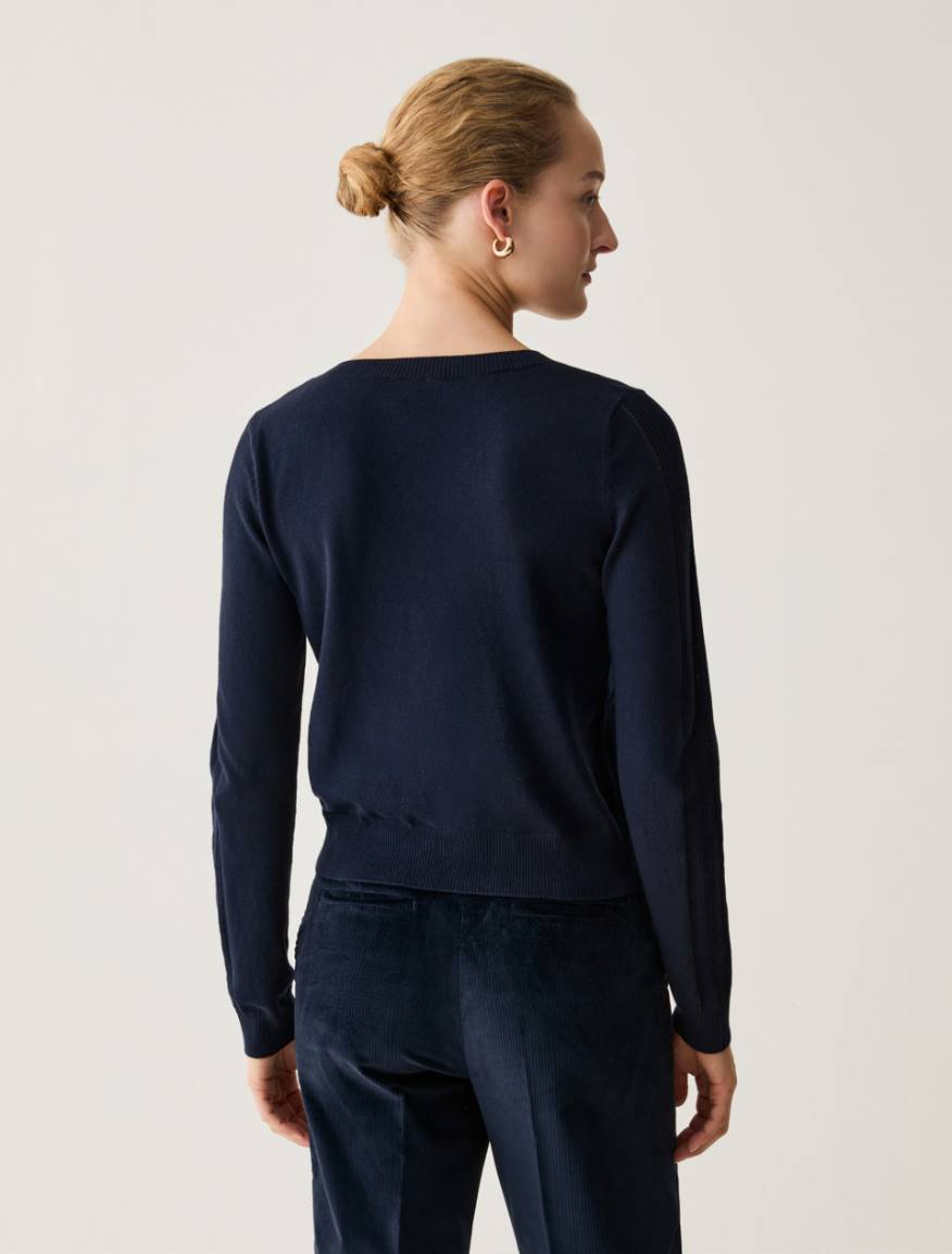 Cotton, silk and cashmere jumper - NAVY - Pennyblack - 3