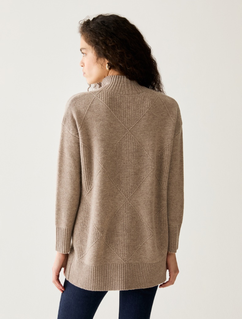 Pure wool diamond-pattern jumper - Pennyblack - 3