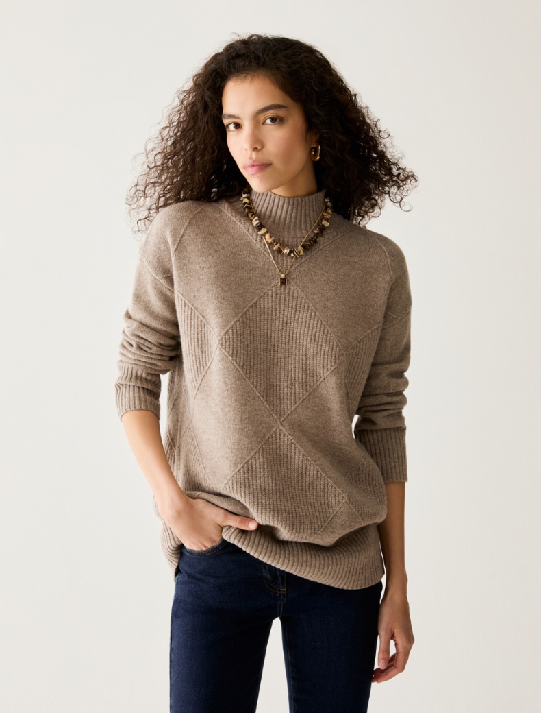 Pure wool diamond-pattern jumper - Pennyblack