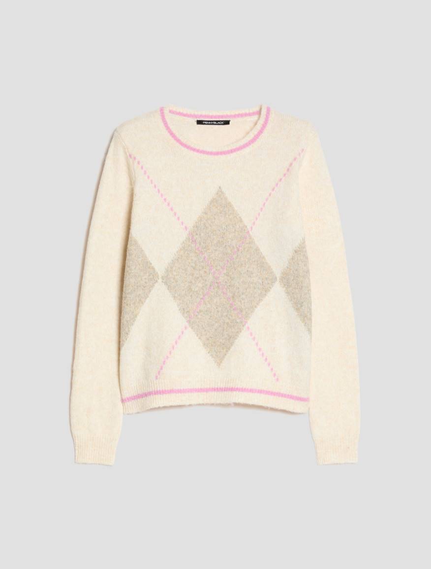 Argyle jumper - WHITE - Pennyblack - 2