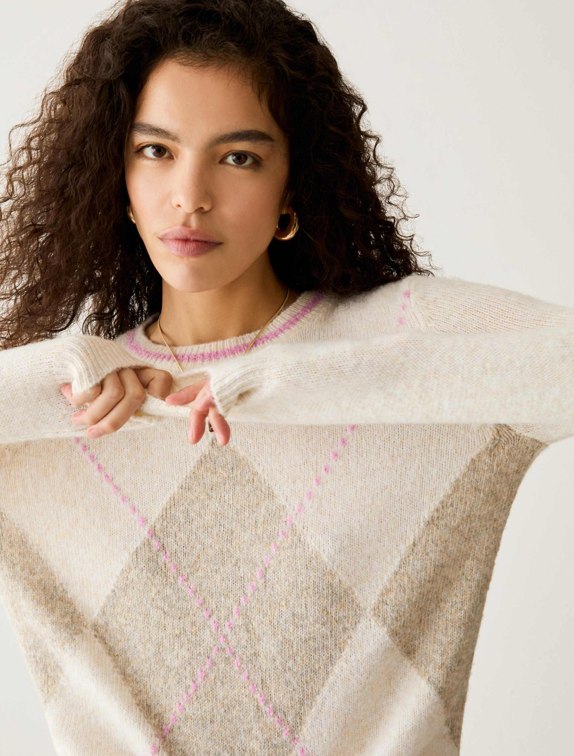 Argyle jumper - WHITE - Pennyblack - 4