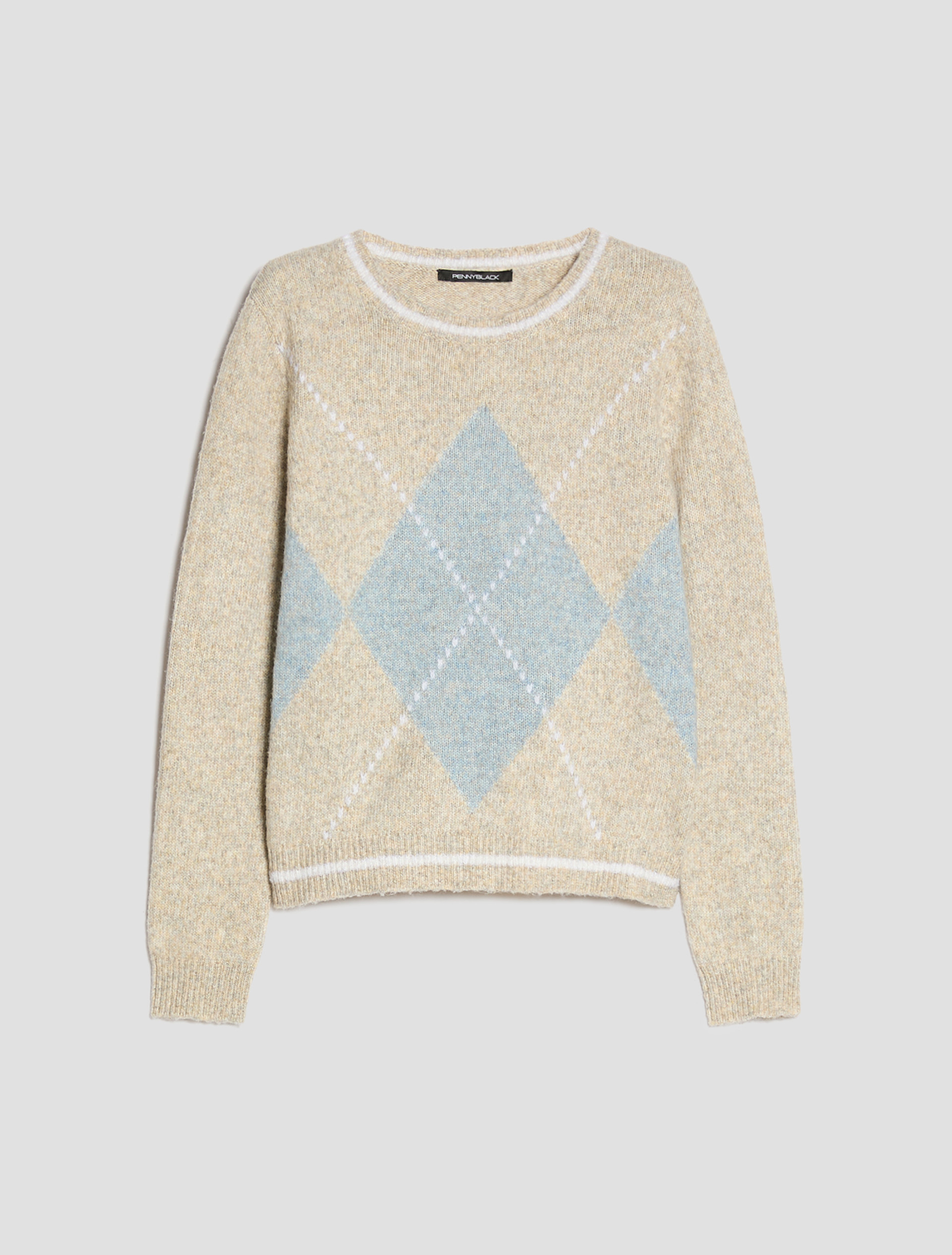 Argyle jumper - BEIGE - Pennyblack - 2