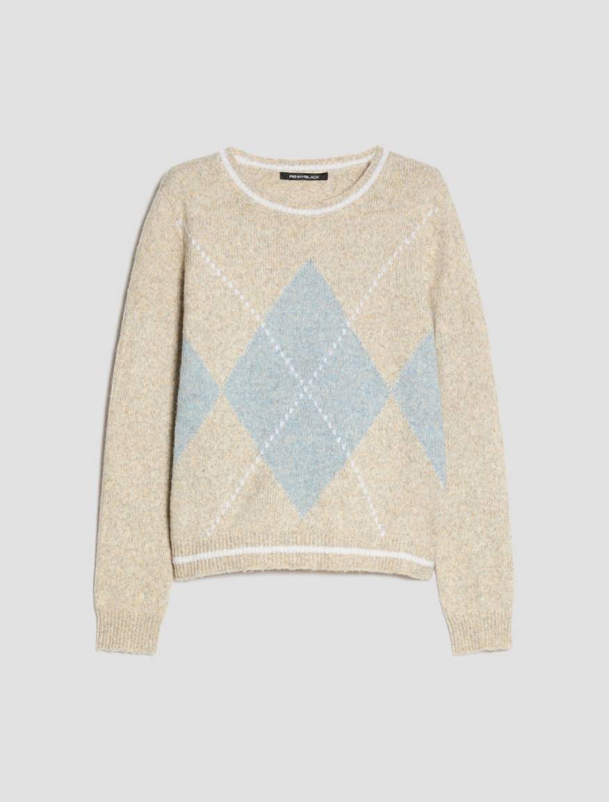 Argyle jumper - BEIGE - Pennyblack - 2