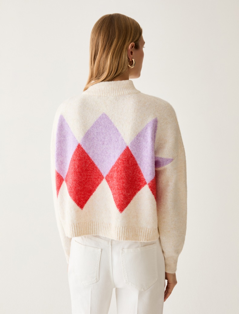 Diamond intarsia jumper - Pennyblack - 3