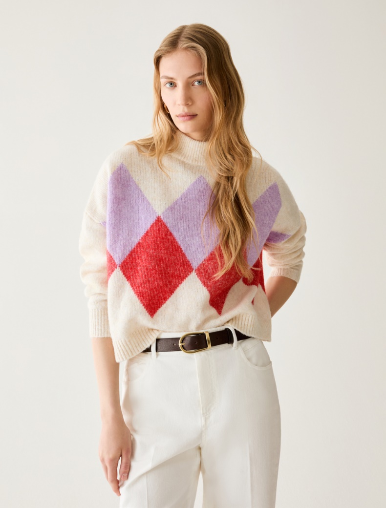 Diamond intarsia jumper - Pennyblack