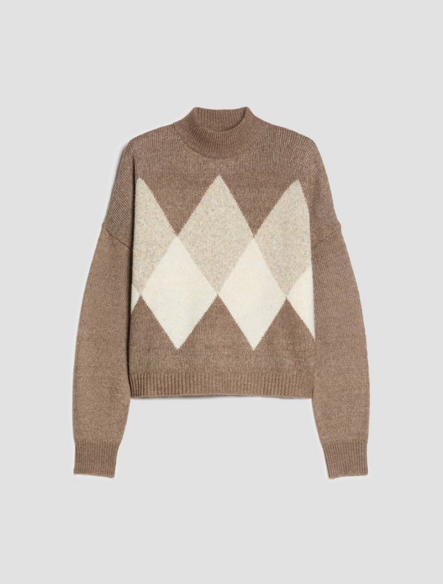 Diamond intarsia jumper - MUD - Pennyblack - 2