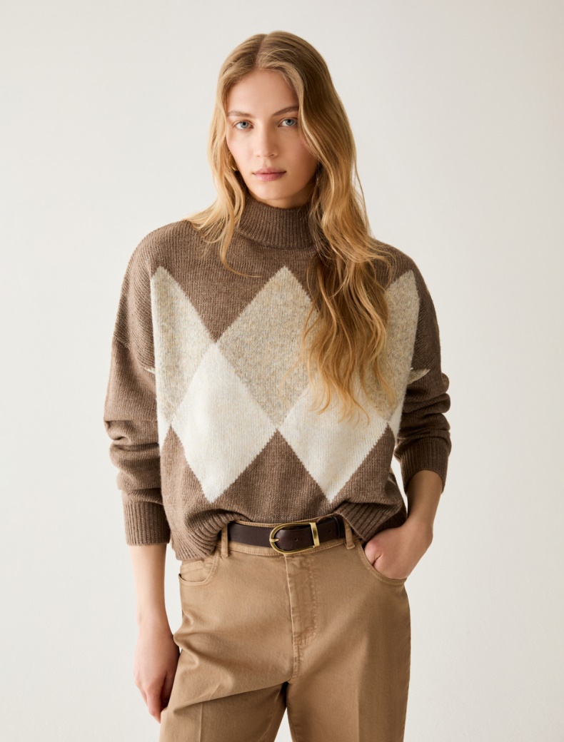Diamond intarsia jumper - Pennyblack