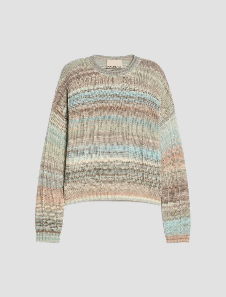 Ombré 3D-stripe jumper - AQUAMARINE - Pennyblack - 2
