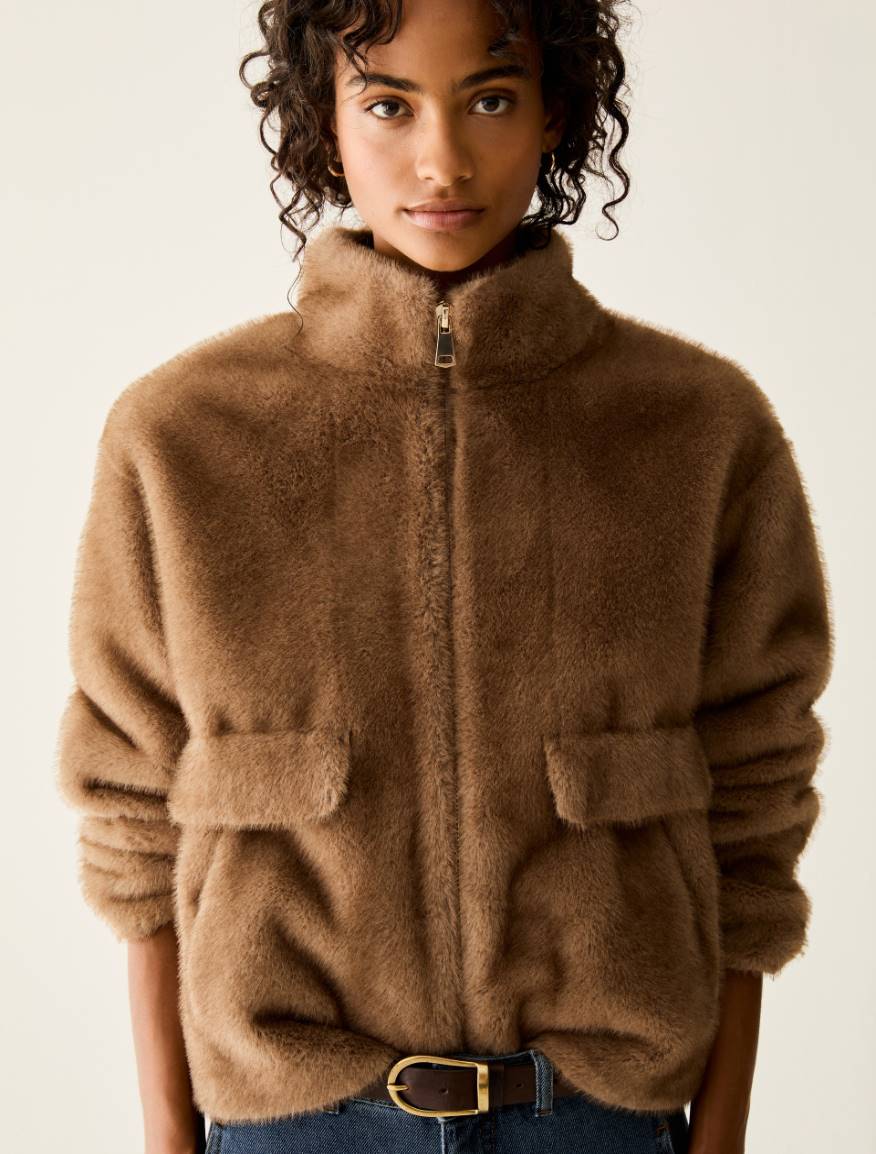 Warm and soft bomber jacket - HONEY - Pennyblack - 4