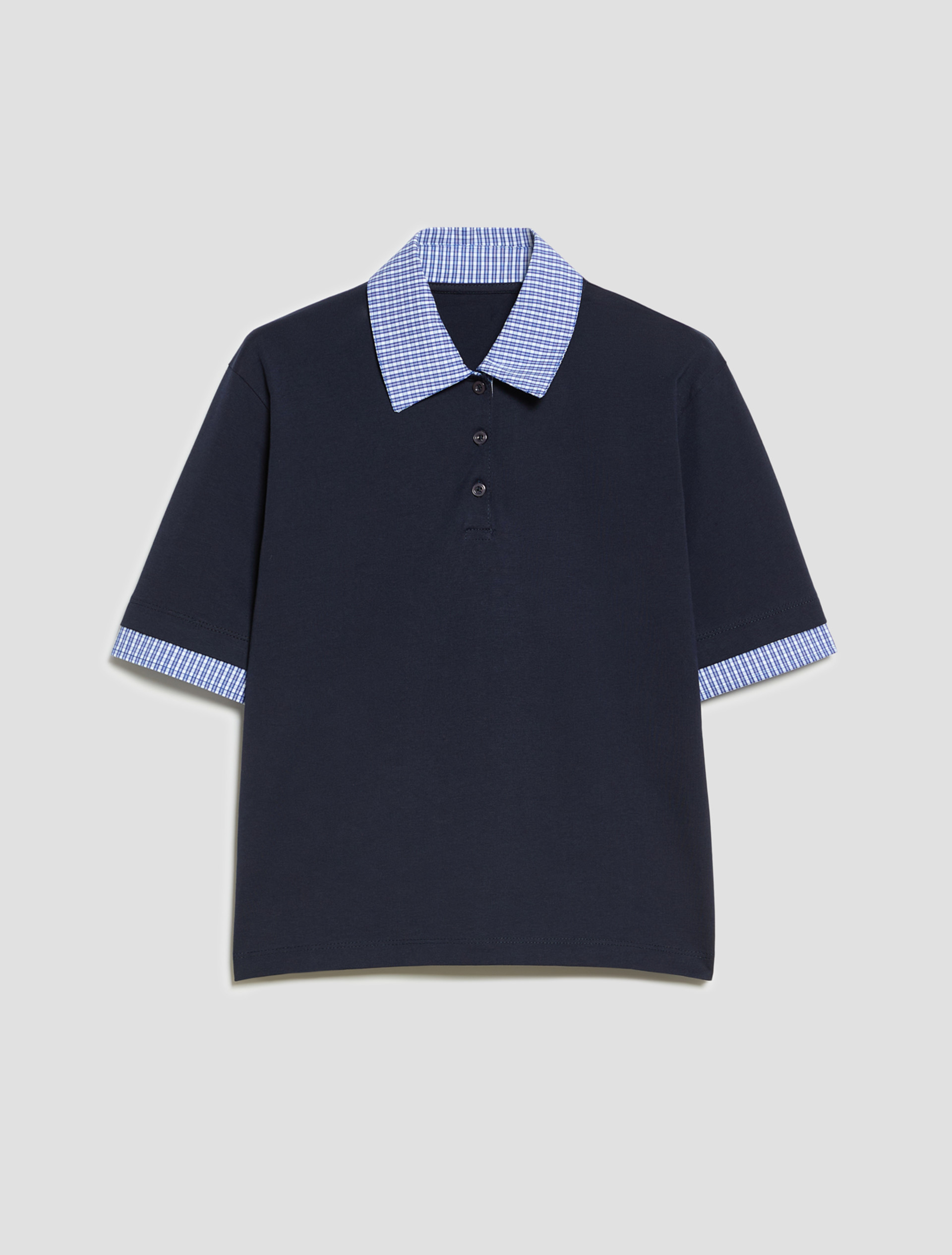 Jersey and poplin polo shirt - MIDNIGHTBLUE - Pennyblack - 2