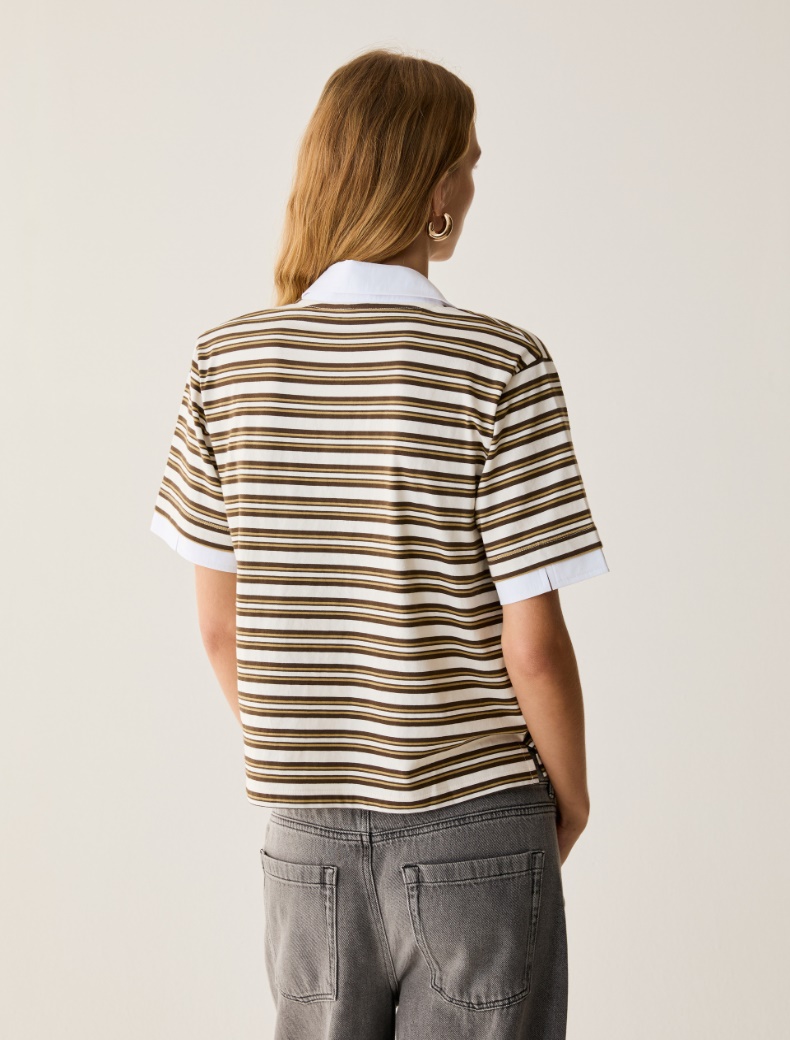 Jersey and poplin polo shirt - Pennyblack - 3