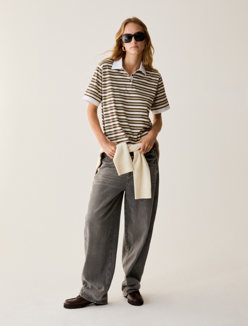 Jersey and poplin polo shirt - Pennyblack - 5